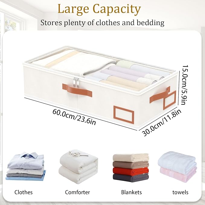 Yawinhe Under Bed Storage, 2 Pack Closet Organizers, Collapsible Container Bags - Image 4