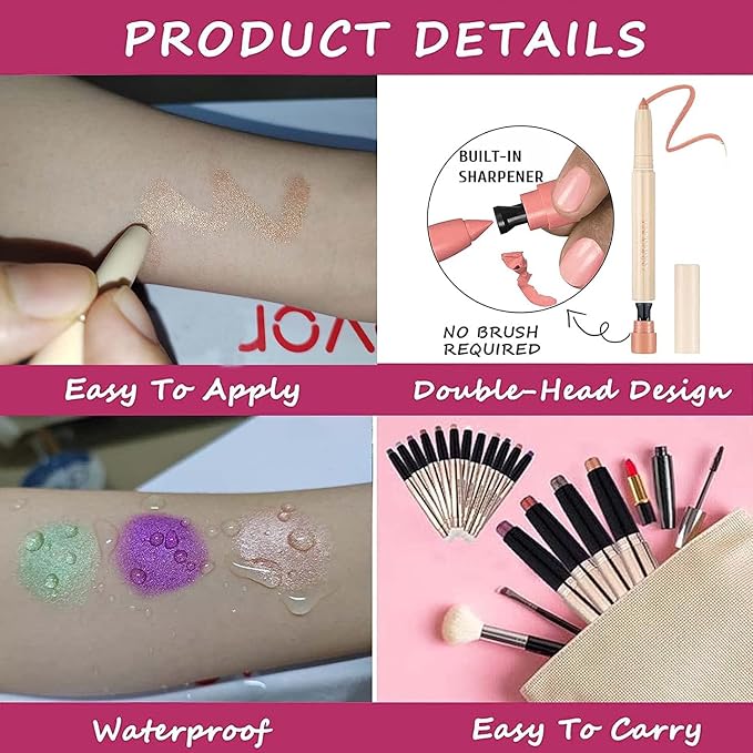 Blue Eyeshadow Makeup, Waterproof Hypoallergenic Long Lasting Eye Liner - Image 4
