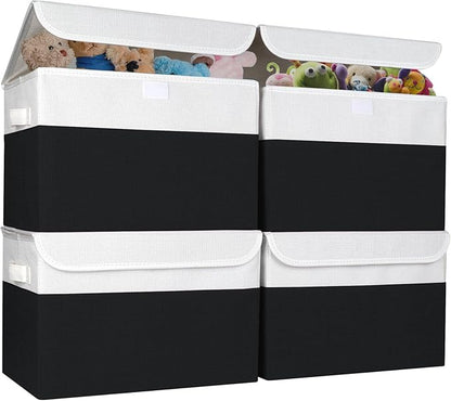 Large 22 Quart Linen Fabric Foldable Storage Bin Cube Organizer Basket by Bagnizer