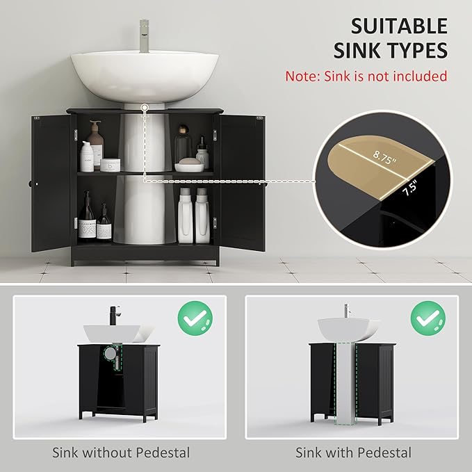 HOMCOM Under Sink Bathroom Cabinet - Image 4