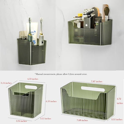 Set Of 2 Storage Organizer Bins Wall Mounted Shower Caddy, Bathroom shelves - Image 7