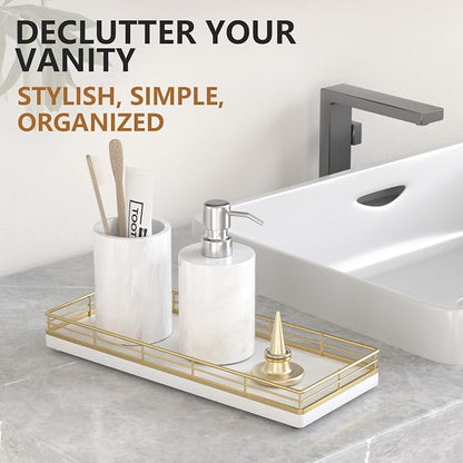 Bathroom Tray for Counter Top Organizer – Oak Wood Vanity Tray - Image 3
