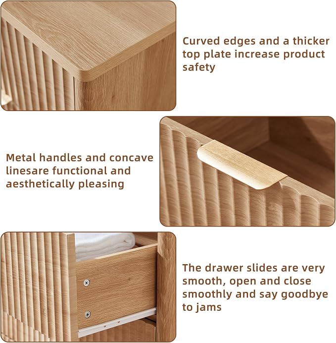 LEYAOYAO Fluted 5 Drawers Dresser - Image 7