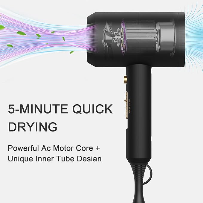 slopehill Professional Ionic Hair Dryer, Powerful 1800W Fast Drying Low Noise - Image 2