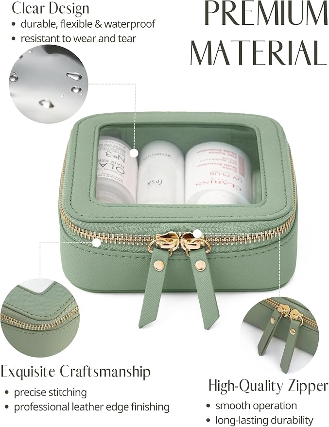 Popvibe Clear Makeup Bag Travel Cosmetic Case Transparent Toiletry Bag - Image 2
