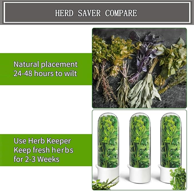 Herb Saver for Refrigerator, Fresh Herbs Lettuce Keeper for Refrigerator - Image 6