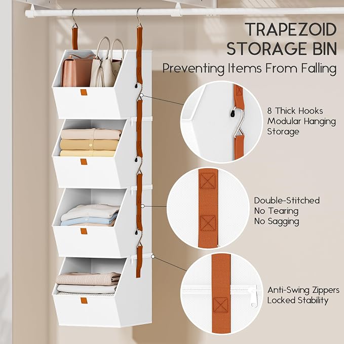 Hanging Closet Organizer 4 Tier - Image 3