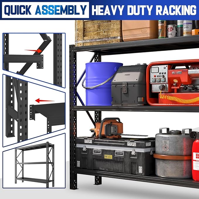 Heavy Duty Garage Shelving Units, 5000LBS Deep Storage Shelves, Adjustable - Image 8