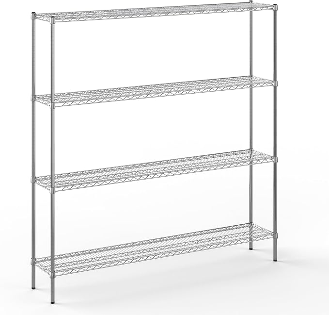 14" Deep x 72" Wide x 74" Height Wire Shelving Kit | 4-Tier | NSF Commercial by Regal+Altair