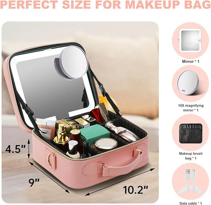 Mocado Travel Makeup Bag with LED Lighted Mirror, Travel Makeup Organizer - Image 7