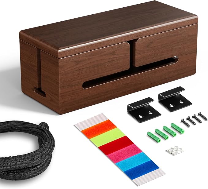 Large Cable Management Box-Stylish Wire Organizer, Wire Concealer and Wire by Homebliss