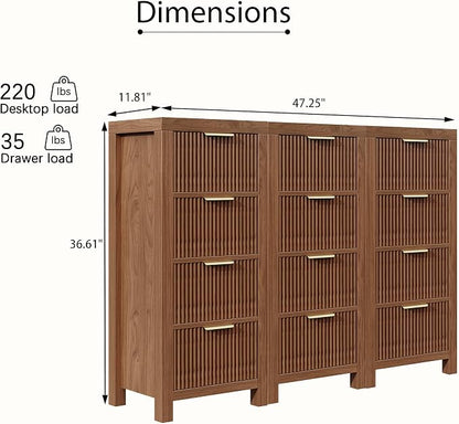 Modern 12-Drawer Solid Wood Dresser - Image 2