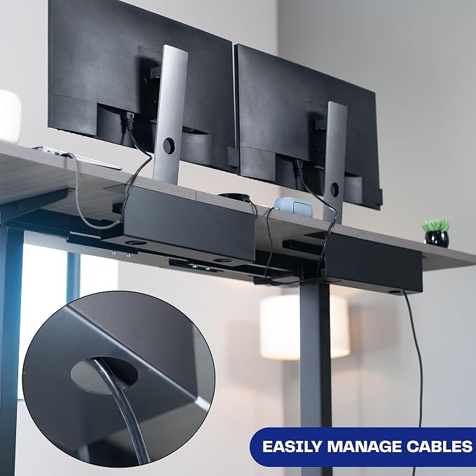 VIVO Under Desk 17 inch Cable Management Trays, Power Strip Holders, Cord - Image 5