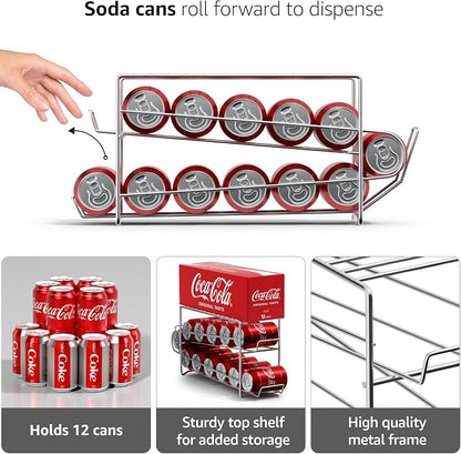 Sorbus Soda Can Rack Beverage Dispenser 12 Can Dispenser Organizer - Image 4