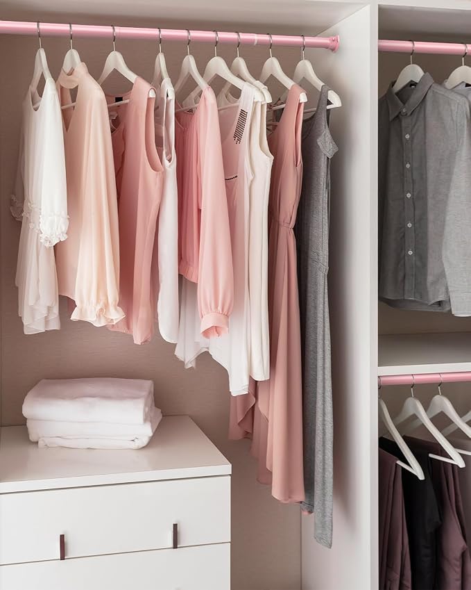 Closet Rods for Hanging Clothes, 17 to 69 Inches Stepless Adjustable Metal - Image 4