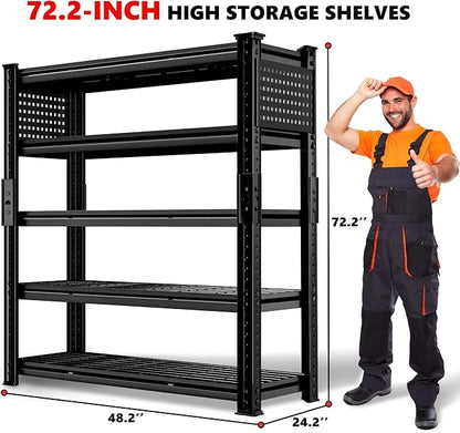 SILVEL 48.2"W Garage Shelving, 5000LBS Heavy Duty Metal Shelving, 2025 Grid - Image 2