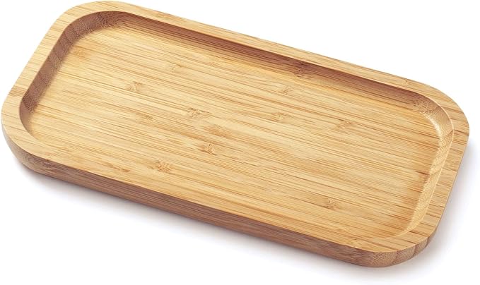Bamboo Vanity Tray, Bathroom Counter Tray, Toilet Tank Top Tray by YANGQIHOME