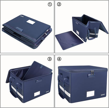 ENGPOW File Box with Lock, Fireproof Document Box with Pockets, Collapsible - Image 8