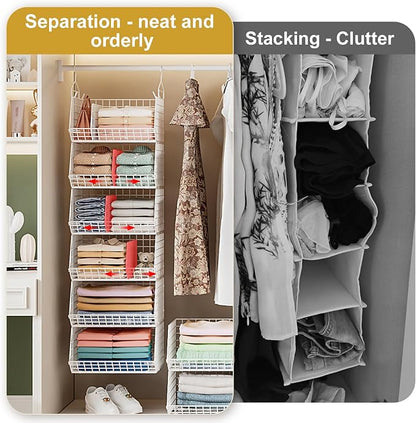 6 Tier Extra Large Hanging Closet Organizer, Closet Storage Hanging - Image 7