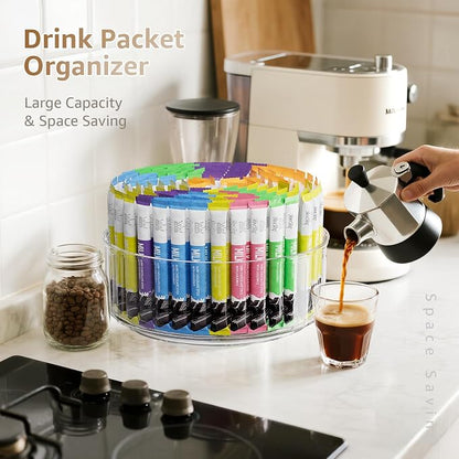 Rotating Drink Mix Organizer, Water Packet, Water Flavor Packet, Divided Drink - Image 4