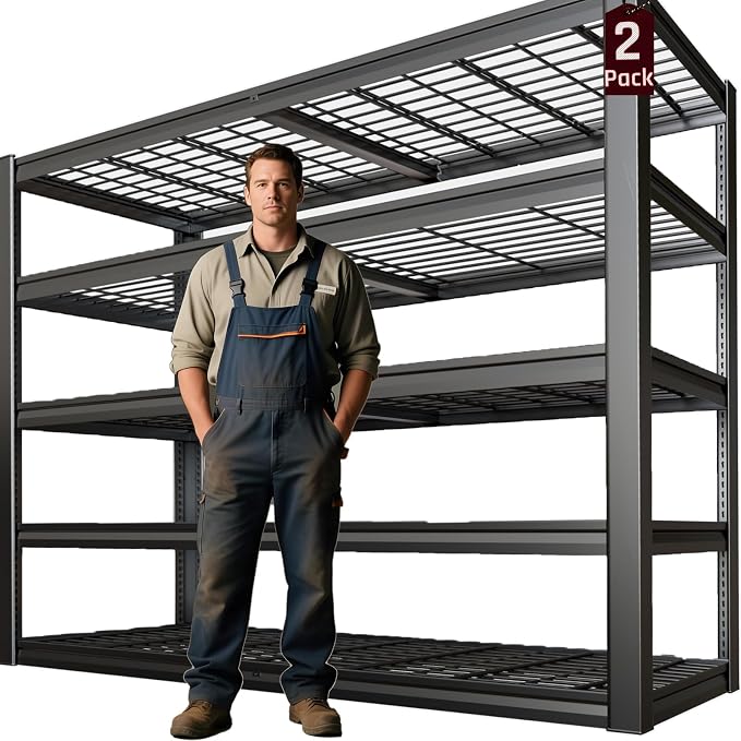 68" Wide Heavy Duty Garage Shelving Units, 5-Tier Deep Storage Shelves by SKZNSA