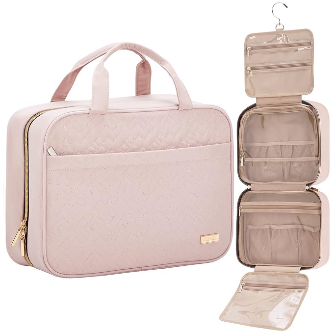 NISHEL Travel Toiletry Bag for women, Portable Hanging Organizer for Full-Sized by NISHEL