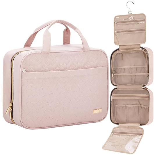 NISHEL Travel Toiletry Bag for women, Portable Hanging Organizer for Full-Sized by NISHEL