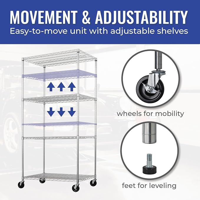 SafeRacks - NSF Certified Storage Shelves, Heavy Duty Steel Wire Unit - Image 6