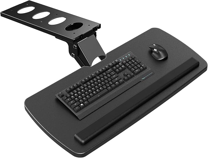 HUANUO Keyboard Tray Under Desk, 360 Adjustable Under Desk Keyboard Tray Slide by HUANUO