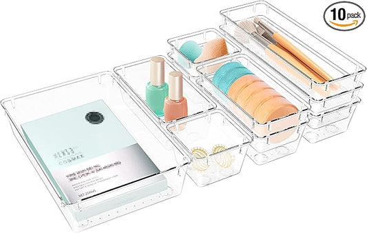 10 PCS Drawer Organizer Set, 4 Varied Size Bathroom and kitchen Drawer cabinet by StorMiracle