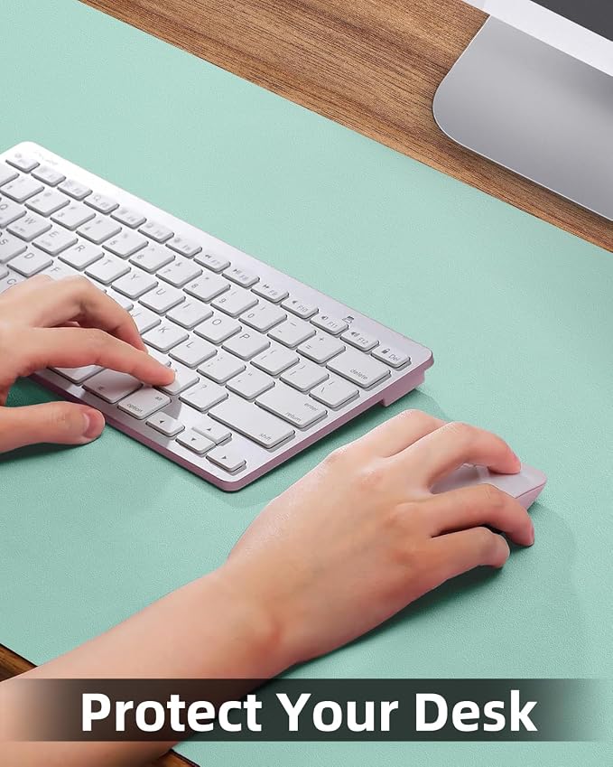 Leather Desk Pad Protector, Large Desk Mat, Mouse Pad, Non-Slip PU Leather Desk - Image 3