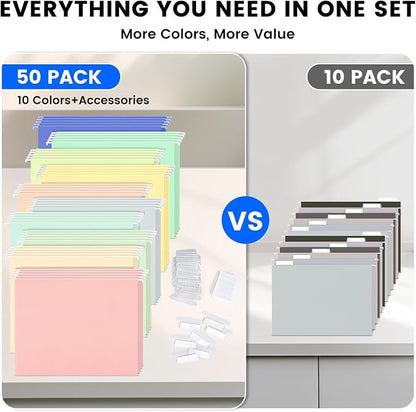50-Pack Morandi Hanging File Folders, Letter Size - Image 6