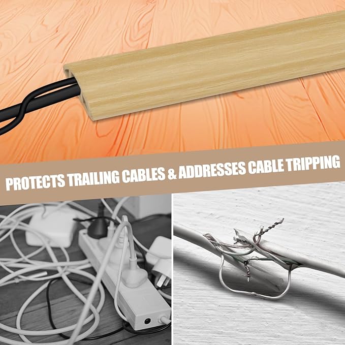 Floor Cord Cover Self Adhesive Cord Hider, 20FT Cable Management, Extension - Image 6