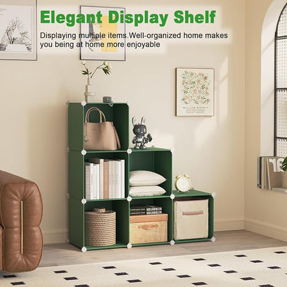 C&AHOME 6-Cube Storage Organizer, Stackable Storage Cubes Shelves, Portable - Image 3