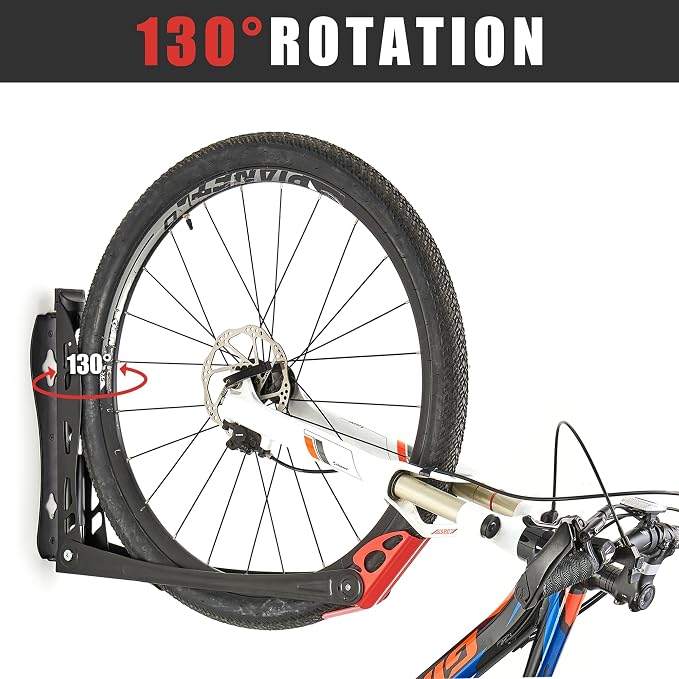 Wallmaster BIKEPAL Swivel Bike Rack, Wall Mounted Vertical Bike Storage Hanger - Image 5