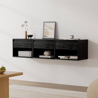 Floating Nightstand Set of 3, Wall Mounted Bedside Table by EYYTHUNG