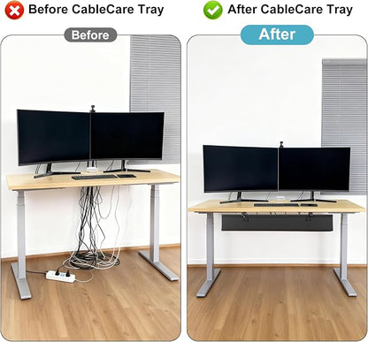 Oxford Cloth Under Desk Cable Management Tray, No-Drill 36" Desk Cable - Image 7