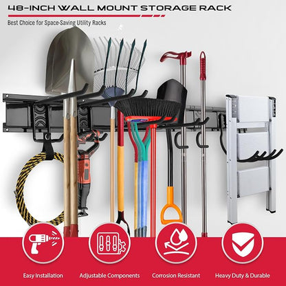 SEDY 48" Heavy Duty Garage Wall Organizer, Wall Mount Tool Storage Rack - Image 6