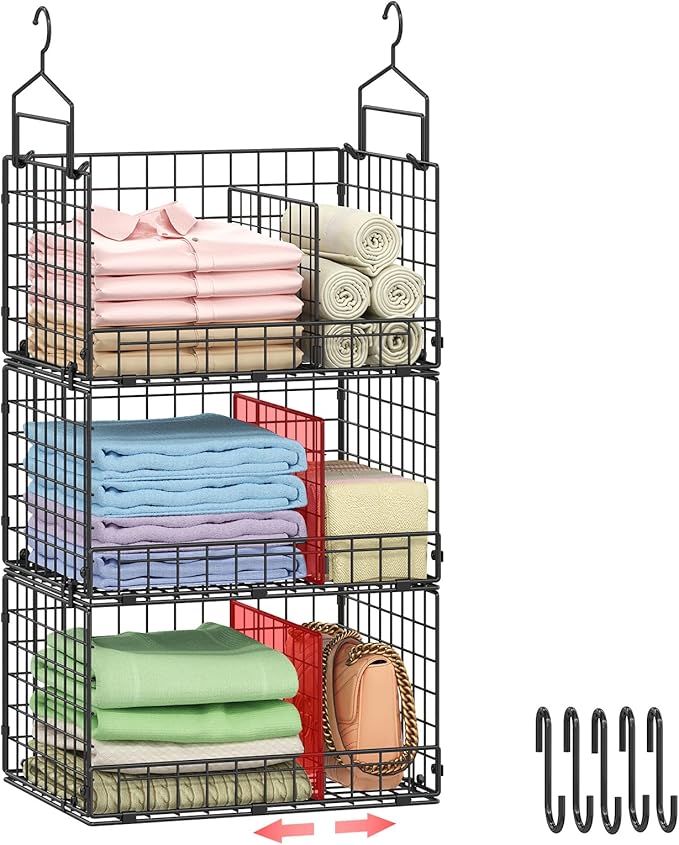 Sonyabecca 3-Tier Extra Large Closet Hanging Organizer by Sonyabecca