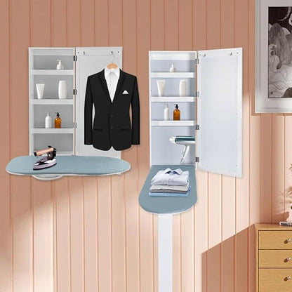 Wall Mounted Ironing Board Cabinet, Built in Swivel Ironing Board Folding - Image 4