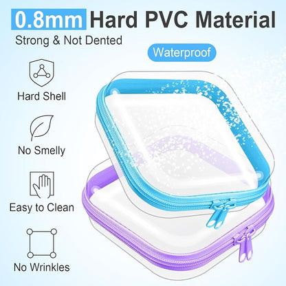 Hoolerry 4 Pcs Hard Clear Zipper Case Makeup Bags Plastic Pencil Pouch - Image 4