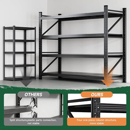 Letaya 71.3" W Metal Storage Shelves, 5000LBS Heavy Duty Garage Shelving Units - Image 9