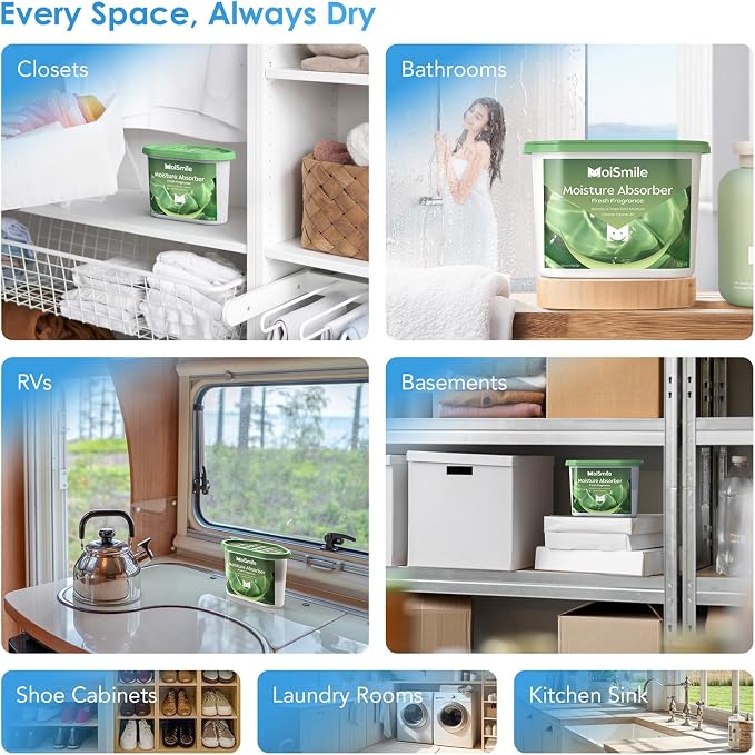 Moisture Absorbers 6 Pack, Fresh Fragrance Closet Dehumidifier - Image 8