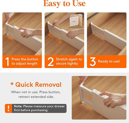 Lifewit 8 Pack Drawer Dividers 5" High, 13.5-22" Adjustable Clothes Organizers - Image 7