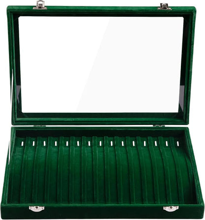 Frebeauty 15 Hooks Necklace Tray Velvet Neckalce Organizer - Image 4