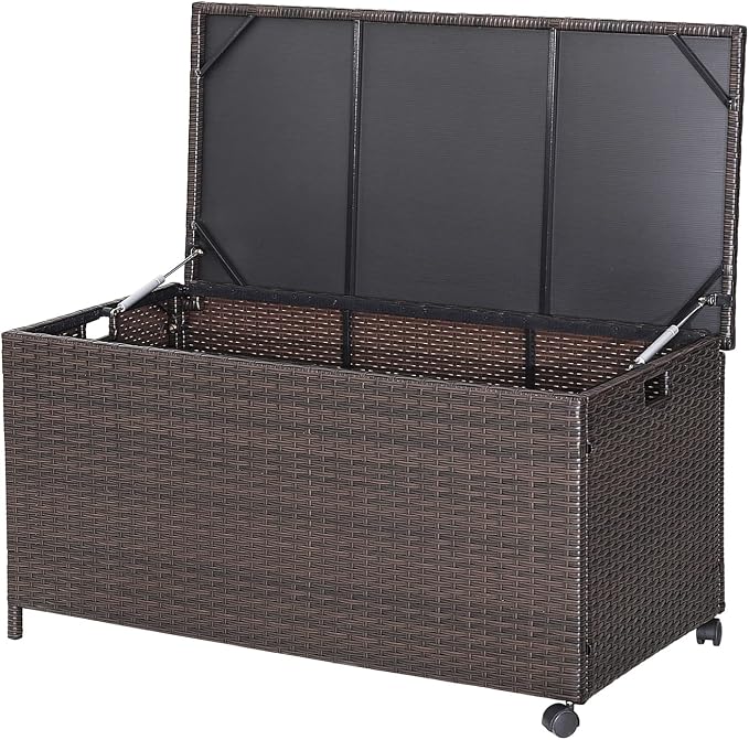 RELAX4LIFE Patio Rattan Storage Box by RELAX4LIFE