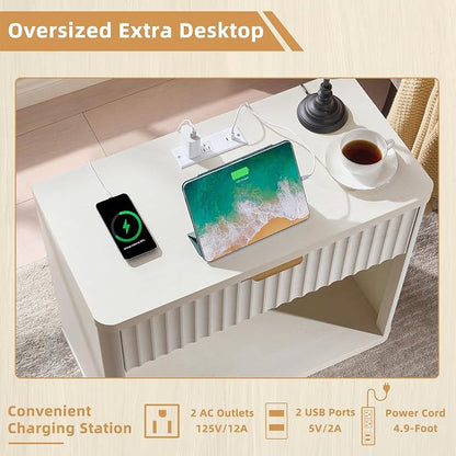 LEYAOYAO 31" Wide Fluted Nightstand - Image 5