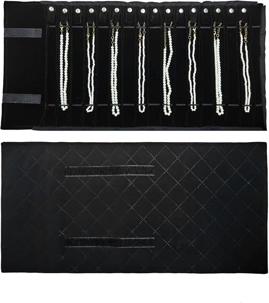 Portable Jewelry Roll Untangled Secure Necklace Travel Storage Bag Displays by SCIKHEFT