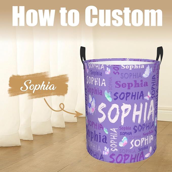 Custom Name Laundry Hamper, Personalized Laundry Basket - Image 2
