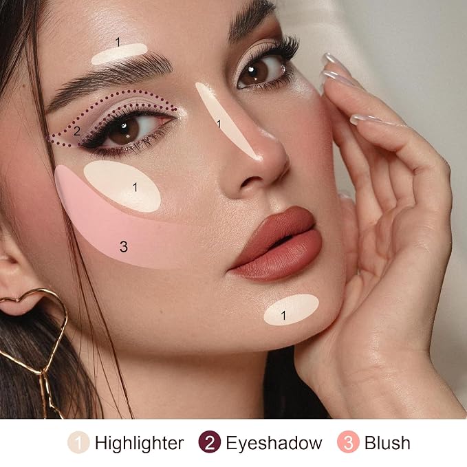 Color Nymph Face Makeup Palette, All-in-one Baked Palettes Travel-Friendly - Image 5